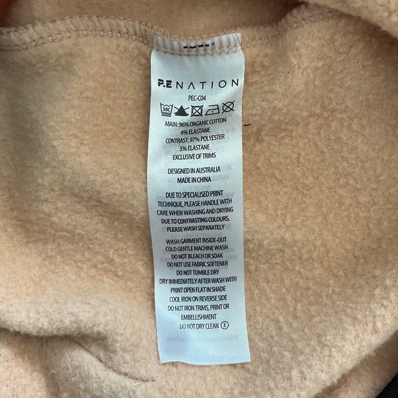 PE Nation Organic Cotton Nude Collision Hoodie Sweatshirt XS Oversized Boho Cozy - Picture 8 of 11
